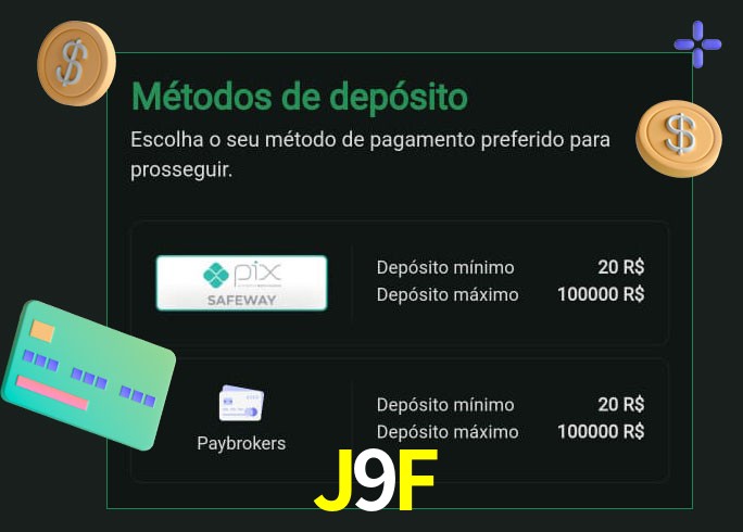 O cassino J9F oferece uma grande variedade de métodos de pagamento